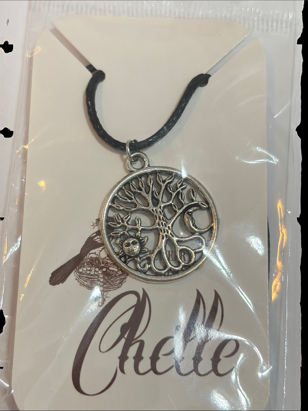 Celtic Tree of Life Celestial Sun Moon Pendant 17”